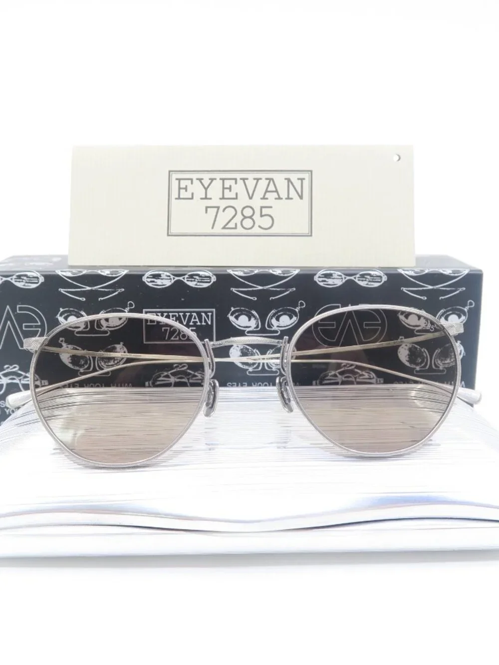 EYEVAN 7285 #188 801 Light Gray Titanium Round New Sunglasses Frames.